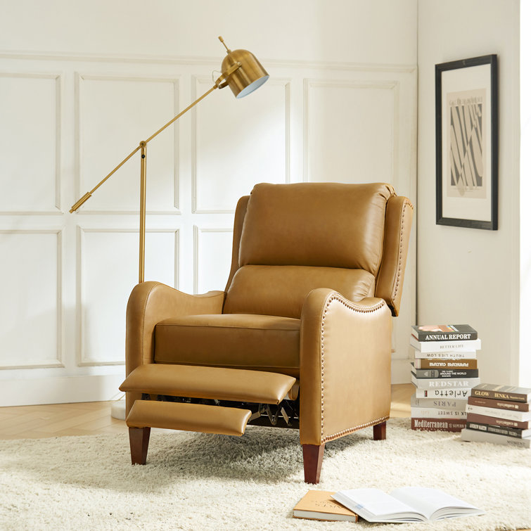 Wayfair tan leather chair new arrivals